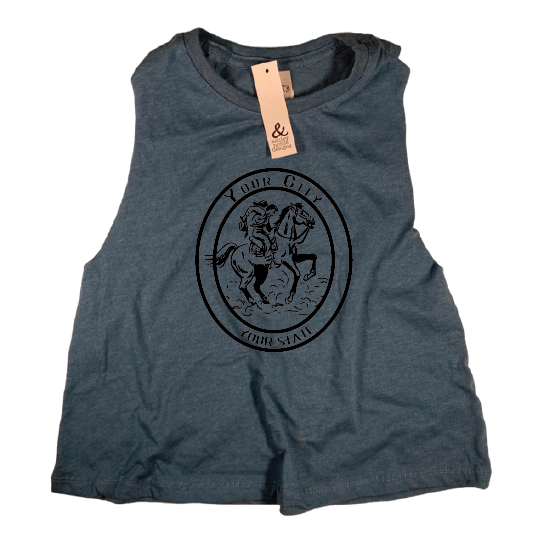 Cowgirl on Horse Tank - Customizable