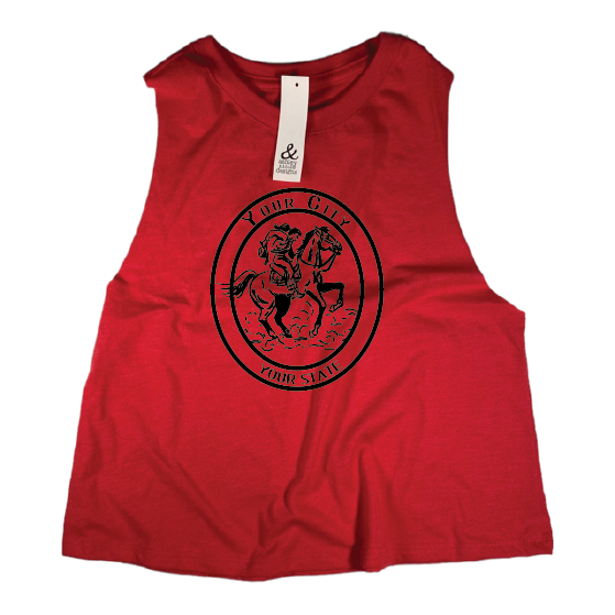 Cowgirl on Horse Tank - Customizable