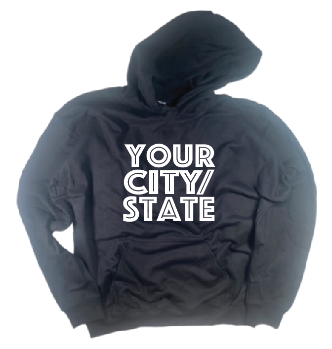 All Caps Black Hooded Sweatshirt - Customizable