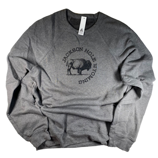 Jackson Hole Bison Sweatshirt - Deep Heather